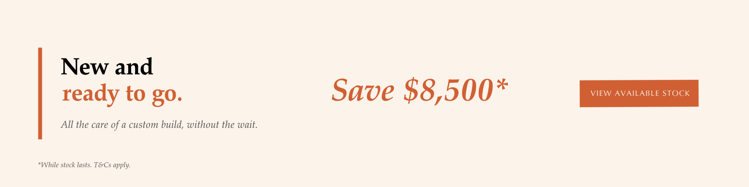 New and ready to go. Save $8,500 on new Horizon motorhomes in stock.
